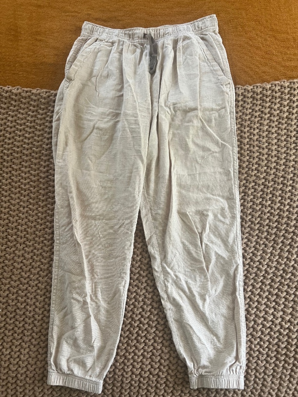 PATAGONIA Women's ISLAND HEMP BEACH Cotton Jogger Pants in Natural Sz XS